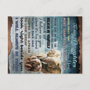 To My Daughter, Gift For Kid, Letter To Daughter Announcement Postcard