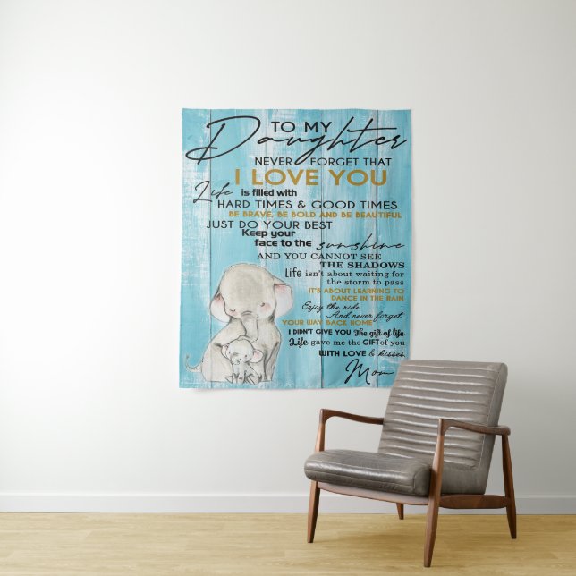 TO MY DAUGHTER | Gift For Your Kid Tapestry (In Situ)