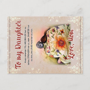 To My Daughter Gift, Love Letter Daughter And Mum Announcement Postcard