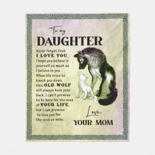 To My Daughter Gift, Love Letter Daughter And Mum Fleece Blanket