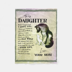 To My Daughter Gift, Love Letter Daughter And Mum Fleece Blanket