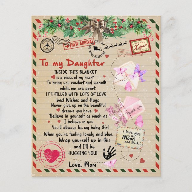 To My Daughter Gift, Love Letter Daughter And Mum Flyer (Front)