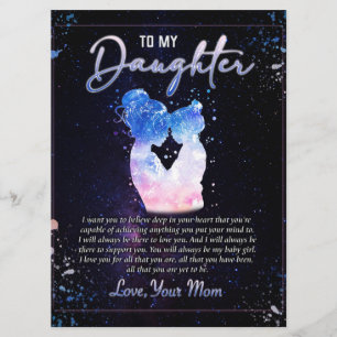 To My Daughter Gift, Love Letter Daughter And Mum Menu