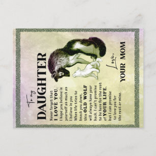 To My Daughter Gift, Love Letter Daughter And Mum Postcard