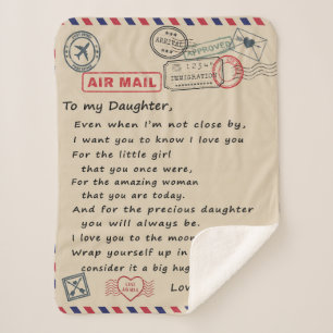 To My Daughter Gift, Love Letter Daughter And Mum Sherpa Blanket