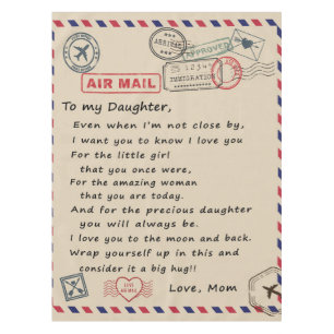 To My Daughter Gift, Love Letter Daughter And Mum Tablecloth