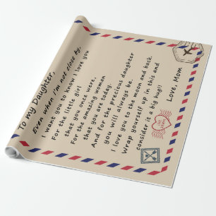 To My Daughter Gift, Love Letter Daughter And Mum Wrapping Paper