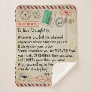 To My Daughter Gift, Love Letter To Our Daughter Sherpa Blanket
