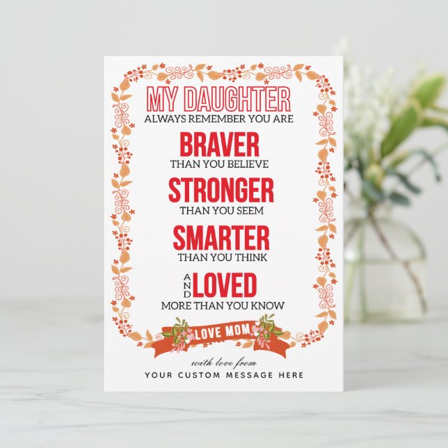 To My Daughter Inspirational Custom Card (Standing Front)