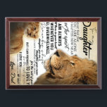 To My Daughter Lion Family Gift, Daughter Birthday Award Plaque<br><div class="desc">To My Daughter Lion Family Gift,  Daughter Birthday</div>
