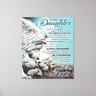 To My Daughter Lion Family Gift, Daughter Birthday Canvas Print