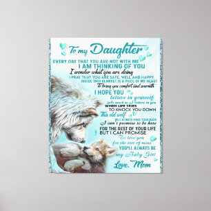 To My Daughter Lion Family Gift, Daughter Birthday Canvas Print