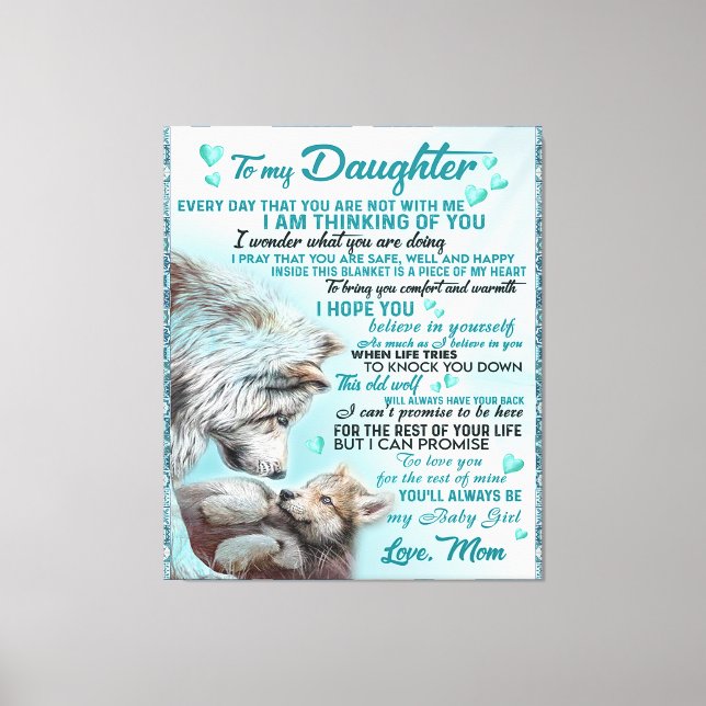 To My Daughter Lion Family Gift, Daughter Birthday Canvas Print (Front)