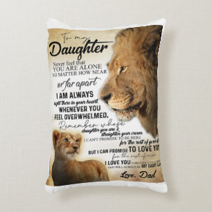 To My Daughter Lion Family Gift, Daughter Birthday Decorative Cushion
