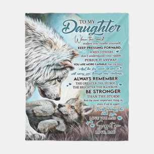 To My Daughter Lion Family Gift, Daughter Birthday Fleece Blanket