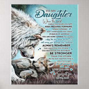 To My Daughter Lion Family Gift, Daughter Birthday Poster