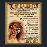 To My Daughter Lion Family Gift, Daughter Birthday Poster<br><div class="desc">To My Daughter Lion Family Gift,  Daughter Birthday</div>