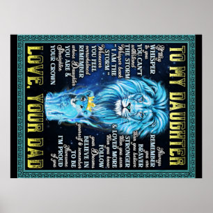 To My Daughter Lion Gift, Gift From Lion Dad Poster