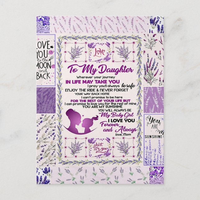 To my daughter, my baby girl i love you forever  postcard (Front)