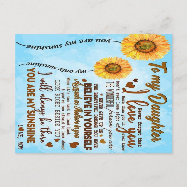 To my daughter | Special letter to my daughter Postcard (Front)