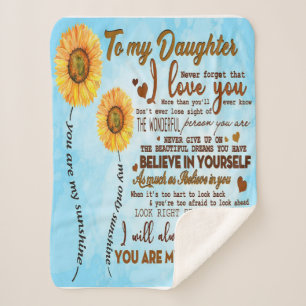 To my daughter Special letter to my daughter Sherpa Blanket