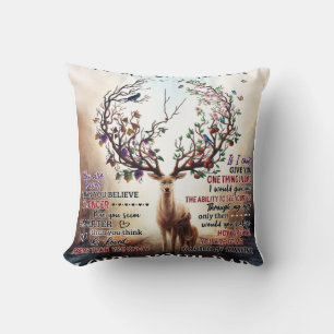 To My Deer Daughter Gift, Daughter Birthday Gift Cushion