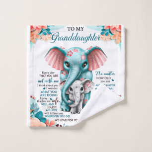 To My Elephant Daughter Gift, Daughter Birthday Wash Cloth