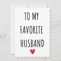 To My Favourite Husband – Witty& Funny Card