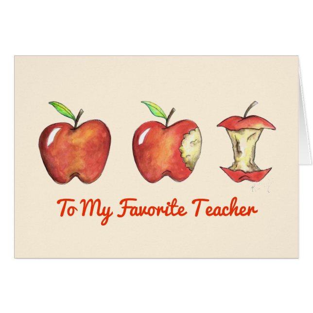 To My Favourite Teacher Red Apple School Education (Front Horizontal)