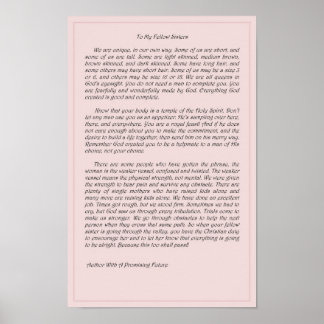 To My Fellow Sisters Poster