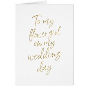 To my flower girl on my wedding day Stylish Gold