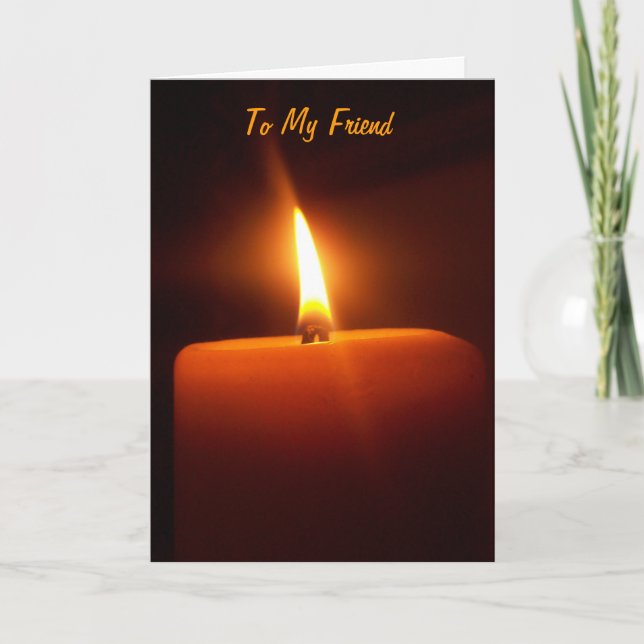 To My Friend- Pumpkin Colour Candle Single Card (Front)