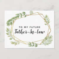To my future father-in- law postcard greenery leaf