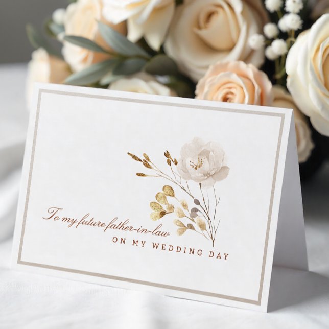 To My Future Father-in-Law Wedding Day Floral Card (Father-in-law Wedding Day Card)