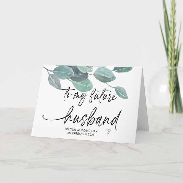 To My Future Husband From Bride on Wedding Day Car Card (Front)