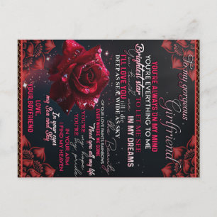 To My Girlfriend Birthday Gift, Couple Love Gift Postcard