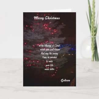 to my godson Christmas cards