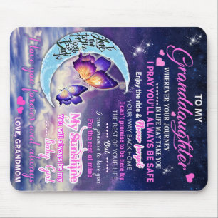 To My Granddaughter Butterflies Birthday Gift Idea Mouse Pad