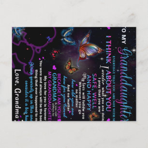 To My Granddaughter Butterflies Birthday Gift Idea Postcard