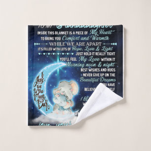 To My Granddaughter Elephant  Birthday Gift Idea Wash Cloth