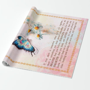 To My Granddaughter Gift,Cute Butterfly Lover Gift Wrapping Paper