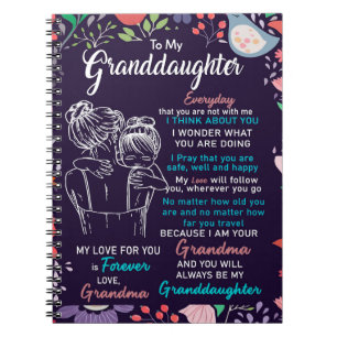 To My Granddaughter Gift From Grandma,Flower Lover Notebook