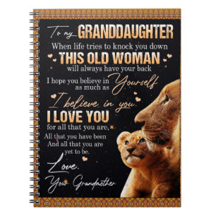 To My Granddaughter Gift From Grandma, Lion Lovers Notebook