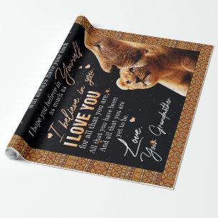 To My Granddaughter Gift From Grandma, Lion Lovers Wrapping Paper