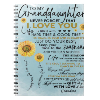 To My Granddaughter Gift, Grandkids Birthday Gift Notebook