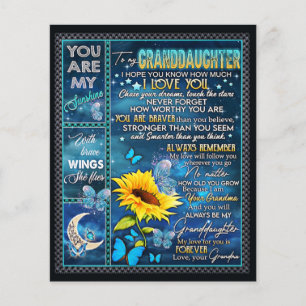 To My Granddaughter Sunflower Gift, Baby Gift Flyer
