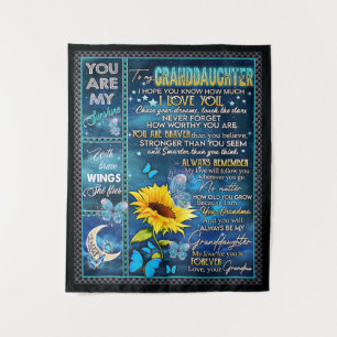 To My Granddaughter Sunflower Gift, Baby Gift Tapestry