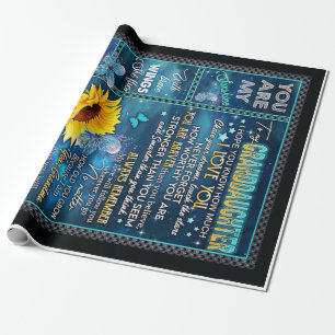 To My Granddaughter Sunflower Gift, Baby Gift Wrapping Paper