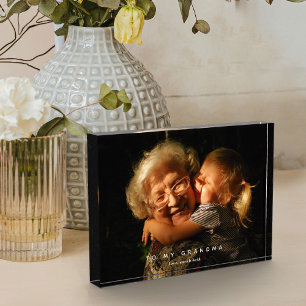 To My Grandma Custom Photo Block