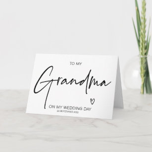 To My Grandma on My Wedding Day Grandmother Card